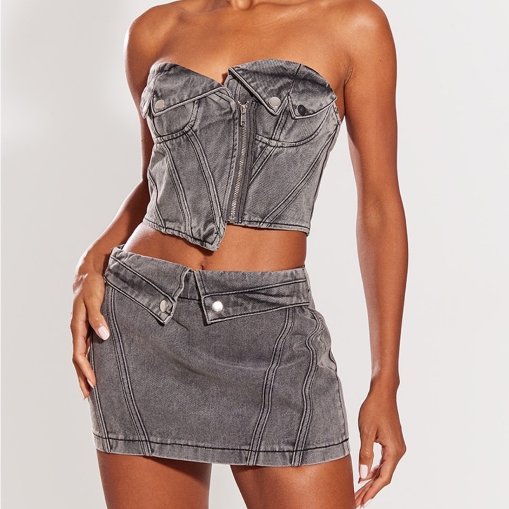 brand new with tags pretty little thing denim set!